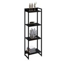 Ver imagem 6 de Estante de Livros Industrial 45CMX146CM Multiuso 4 Prateleiras Dynamica Yescasa Preto/Ônix