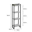 Ver imagem 4 de Estante de Livros Industrial 45CMX146CM Multiuso 4 Prateleiras Dynamica Yescasa Branco/Snow/Preto