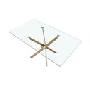 Ver imagem 3 de Mesa de Jantar Lara Base Aço Carbono Tampo 160cm Vidro 10mm 6 Lugares Design Sala de Jantar -