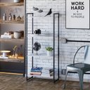 Ver imagem 7 de Estante de Livros Industrial 60CMX146CM Multiuso 4 Prateleiras Dynamica Yescasa Branco/Chess/Preto