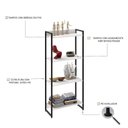 Ver imagem 5 de Estante de Livros Industrial 60CMX146CM Multiuso 4 Prateleiras Dynamica Yescasa Branco/Chess/Preto
