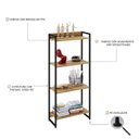 Ver imagem 5 de Estante de Livros Industrial 60CMX146CM Multiuso 4 Prateleiras Dynamica Yescasa Marrom/Lamina Mel/Pr