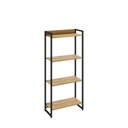Ver imagem 3 de Estante de Livros Industrial 60CMX146CM Multiuso 4 Prateleiras Dynamica Yescasa Marrom/Lamina Mel/Pr