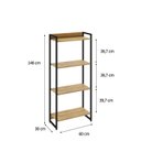 Ver imagem 4 de Estante de Livros Industrial 60CMX146CM Multiuso 4 Prateleiras Dynamica Yescasa Marrom/Lamina Mel/Pr