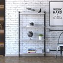 Ver imagem 1 de Estante de Livros Industrial 80CMX146CM Multiuso 4 Prateleiras Dynamica Yescasa Branco/Chess/Preto