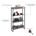 Ver imagem 5 de Estante de Livros Industrial 80CMX146CM Multiuso 4 Prateleiras Dynamica Yescasa Branco/Chess/Preto