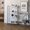 Ver imagem 7 de Estante de Livros Industrial 80CMX146CM Multiuso 4 Prateleiras Dynamica Yescasa Branco/Chess/Preto