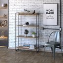 Ver imagem 7 de Estante de Livros Industrial 80CMX146CM Multiuso 4 Prateleiras Dynamica Yescasa Marrom/Lamina Mel/Pr