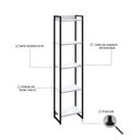 Ver imagem 5 de Estante de Livros Industrial 45CMX187CM Multiuso 5 Prateleiras Dynamica Yescasa Branco/Chess/Preto