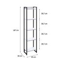 Ver imagem 4 de Estante para Livros Industrial Multiuso 5 Prateleiras 187x45cm Dynamica Yescasa 
