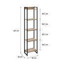 Ver imagem 4 de Estante de Livros Industrial 45CMX187CM Multiuso 5 Prateleiras Dynamica Yescasa Marrom/Carvalho/Pret