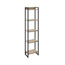 Ver imagem 3 de Estante de Livros Industrial 45CMX187CM Multiuso 5 Prateleiras Dynamica Yescasa Marrom/Carvalho/Pret