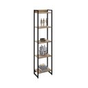 Ver imagem 6 de Estante de Livros Industrial 45CMX187CM Multiuso 5 Prateleiras Dynamica Yescasa Marrom/Carvalho/Pret