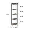 Ver imagem 4 de Estante de Livros Industrial 45CMX187CM Multiuso 5 Prateleiras Dynamica Yescasa Marrom/Carvalho Dark
