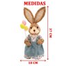 Coelhinho de Páscoa Coelho em Palha Artesanal Enfeite 37cm - 2