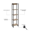 Ver imagem 5 de Estante para Livros Industrial Multiuso 5 Prateleiras 187x45cm Dynamica Yescasa 