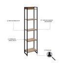 Ver imagem 5 de Estante de Livros Industrial 45CMX187CM Multiuso 5 Prateleiras Dynamica Yescasa Marrom/Lamina Mel/Pr