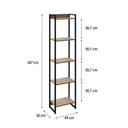 Ver imagem 4 de Estante de Livros Industrial 45CMX187CM Multiuso 5 Prateleiras Dynamica Yescasa Marrom/Lamina Mel/Pr