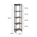 Ver imagem 4 de Estante de Livros Industrial 45CMX187CM Multiuso 5 Prateleiras Dynamica Yescasa Marrom/Nogal/Preto