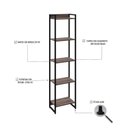 Ver imagem 5 de Estante de Livros Industrial 45CMX187CM Multiuso 5 Prateleiras Dynamica Yescasa Marrom/Nogal/Preto
