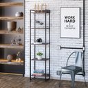 Ver imagem 1 de Estante de Livros Industrial 45CMX187CM Multiuso 5 Prateleiras Dynamica Yescasa Marrom/Nogal/Preto