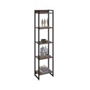 Ver imagem 6 de Estante de Livros Industrial 45CMX187CM Multiuso 5 Prateleiras Dynamica Yescasa Marrom/Nogal/Preto