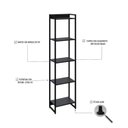 Ver imagem 5 de Estante de Livros Industrial 45CMX187CM Multiuso 5 Prateleiras Dynamica Yescasa Preto/Ônix