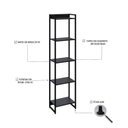 Ver imagem 5 de Estante de Livros Industrial 45CMX187CM Multiuso 5 Prateleiras Dynamica Yescasa Preto/Ônix