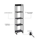Ver imagem 5 de Estante para Livros Industrial Multiuso 5 Prateleiras 187x45cm Dynamica Yescasa 