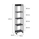Ver imagem 4 de Estante de Livros Industrial 45CMX187CM Multiuso 5 Prateleiras Dynamica Yescasa Preto/Ônix