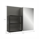 Ver imagem 3 de Espelheira para Banheiro 1 Porta com Nichos 77cm Multimóveis CR10178 Cimento