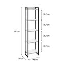 Ver imagem 4 de Estante de Livros Industrial 45CMX187CM Multiuso 5 Prateleiras Dynamica Yescasa Branco/Snow/Preto