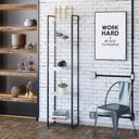 Ver imagem 1 de Estante de Livros Industrial 45CMX187CM Multiuso 5 Prateleiras Dynamica Yescasa Branco/Snow/Preto