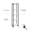 Ver imagem 5 de Estante de Livros Industrial 45CMX187CM Multiuso 5 Prateleiras Dynamica Yescasa Branco/Snow/Preto