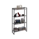 Ver imagem 6 de Estante de Livros Industrial 60CMX187CM Multiuso 5 Prateleiras Dynamica Yescasa Branco/Chess/Preto