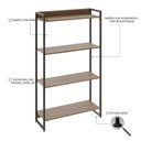 Ver imagem 5 de Estante de Livros Industrial 60CMX187CM Multiuso 5 Prateleiras Dynamica Yescasa Marrom/Lamina Mel/Pr
