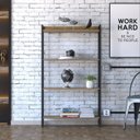 Ver imagem 1 de Estante de Livros Industrial 60CMX187CM Multiuso 5 Prateleiras Dynamica Yescasa Marrom/Lamina Mel/Pr