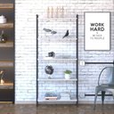 Ver imagem 1 de Estante de Livros Industrial 80CMX187CM Multiuso 5 Prateleiras Dynamica Yescasa Branco/Chess/Preto