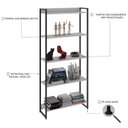 Ver imagem 5 de Estante de Livros Industrial 80CMX187CM Multiuso 5 Prateleiras Dynamica Yescasa Branco/Chess/Preto