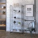 Ver imagem 6 de Estante de Livros Industrial 80CMX187CM Multiuso 5 Prateleiras Dynamica Yescasa Branco/Chess/Preto