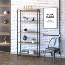 Ver imagem 5 de Estante de Livros Industrial 80CMX187CM Multiuso 5 Prateleiras Dynamica Yescasa Marrom/Lamina Mel/Pr