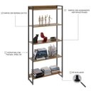 Ver imagem 6 de Estante de Livros Industrial 80CMX187CM Multiuso 5 Prateleiras Dynamica Yescasa Marrom/Lamina Mel/Pr