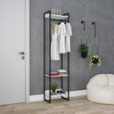 Ver imagem 6 de Estante Closet Arara Industrial 3 Prateleiras 187x45cm Dynamica Branco/Chess/Preto
