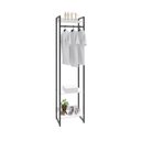 Ver imagem 2 de Estante Closet Arara Industrial 3 Prateleiras 187x45cm Dynamica Branco/Chess/Preto