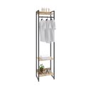 Ver imagem 2 de Estante Closet Arara Industrial 3 Prateleiras 187x45cm Dynamica Marrom/Carvalho/Preto