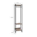 Ver imagem 4 de Estante Closet Arara Industrial 3 Prateleiras 187x45cm Dynamica Marrom/Carvalho Dark/Preto