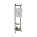 Ver imagem 2 de Estante Closet Arara Industrial 3 Prateleiras 187x45cm Dynamica Marrom/Carvalho Dark/Preto