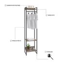 Ver imagem 6 de Estante Closet Arara Industrial 3 Prateleiras 187x45cm Dynamica Marrom/Carvalho Dark/Preto