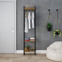 Ver imagem 1 de Estante Closet Arara Industrial 3 Prateleiras 187x45cm Dynamica Marrom/Lâmina Mel/Preto