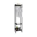 Ver imagem 2 de Estante Closet Arara Industrial 3 Prateleiras 187x45cm Dynamica Preto/Ônix
